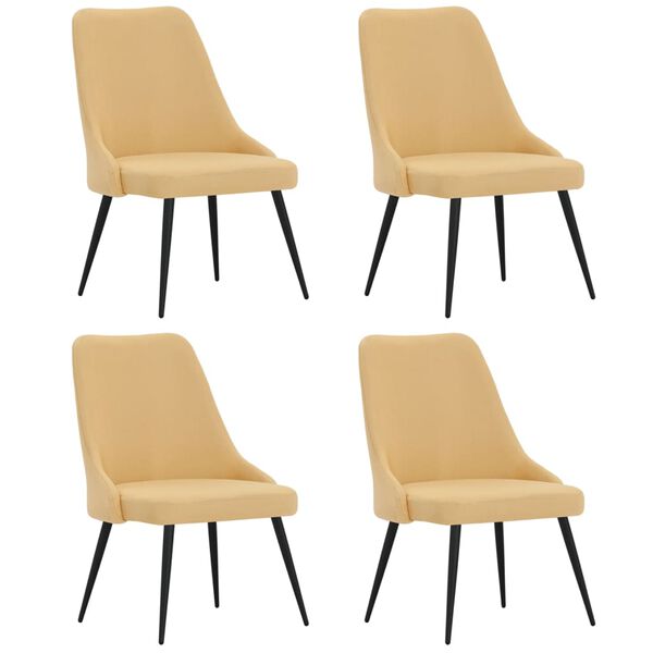 vidaXL Jedilni stoli 4 kosi rumeno blago