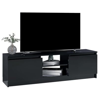 vidaXL TV omarica visok sijaj črna 120x30x35,5 cm iverna plošča