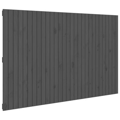 vidaXL Stensko posteljno vzglavje sivo 185x3x110 cm trdna borovina