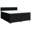 vidaXL Box spring postelja z vzmetnico črna 180x200 cm blago