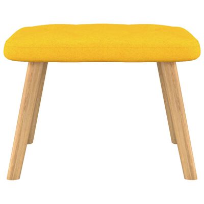 vidaXL Gugalni stol s stolčkom gorčično rumeno blago