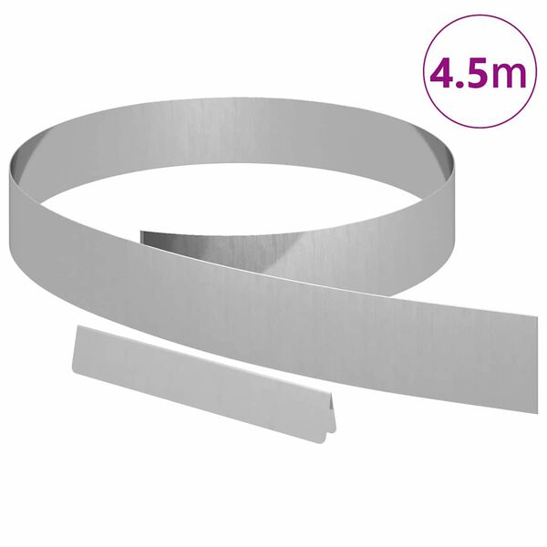 vidaXL Ograje za vrt srebrna 450 x 10 cm Jeklo