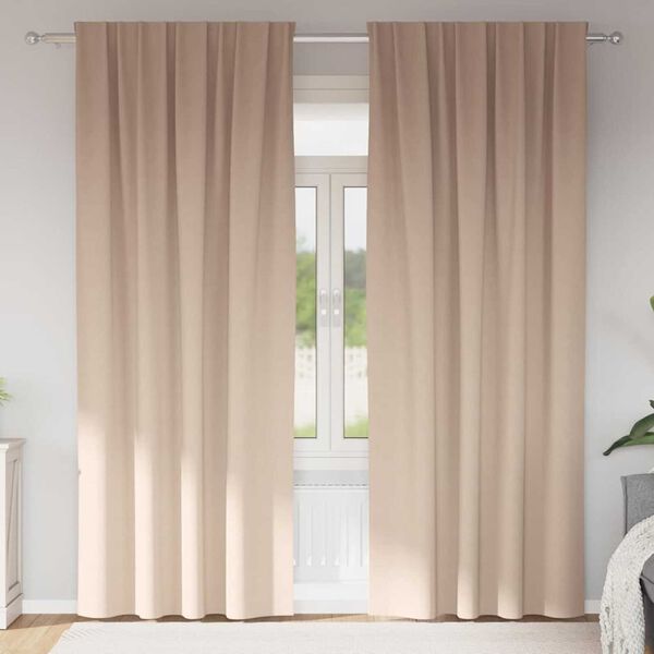 vidaXL Zavese za zatemnitev z obroči 2 pcs Taupe 260 x 140 cm