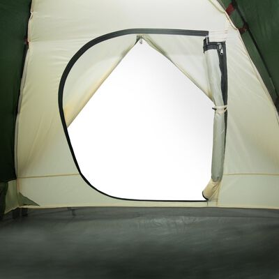 vidaXL Šotor za kampiranje za 6 oseb zelen vodoodporen