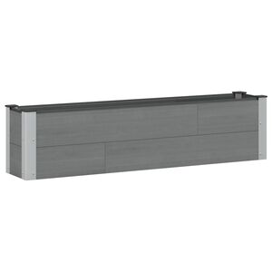 vidaXL Vrtna visoka greda Siva 150 x 30 x 36 cm WPC in aluminij