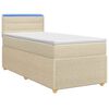vidaXL Postelja boxspring z vzmetnico Krem 80 x 200 cm Blago
