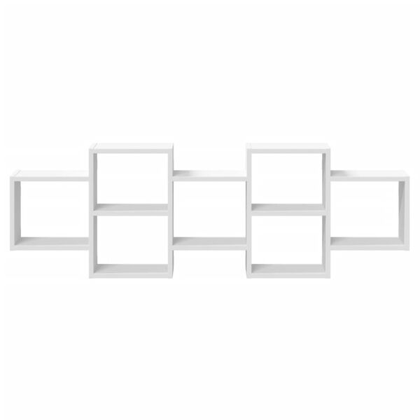 vidaXL Stenska polica bela 129x18x42 cm iverna plo&scaron;ča