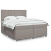 vidaXL Box spring postelja z vzmetnico taupe 200x200 cm blago