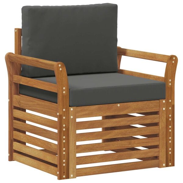 vidaXL Zunanja garnitura za sedenje Masivno akacijevo les in poliester