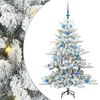 vidaXL Umetno Zložljivo Božično Drevo Zelena in bela 150 cm PVC