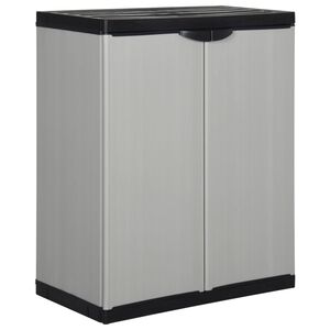 vidaXL Vrtna omara z 1 polico siva in črna 68x40x85 cm