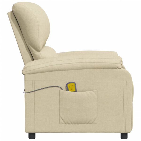 vidaXL Masažni stol krem blago