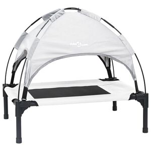 vidaXL Ležišče za psa Srebrno siva 62 x 48 x 61 cm Jeklo