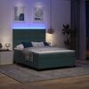 vidaXL LED Box Spring Postelja Temno zelena 140 x 200 cm blago