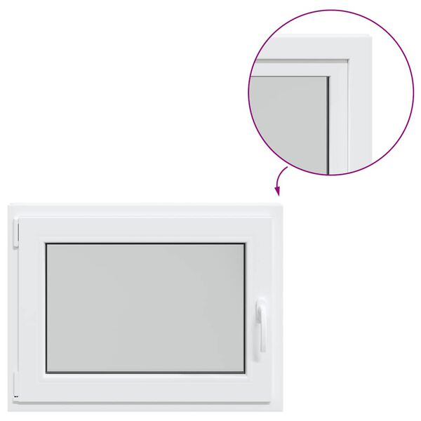 vidaXL Kletno okno "RISOR" 80x60 cm vrtljivo-nagibno DIN levo belo