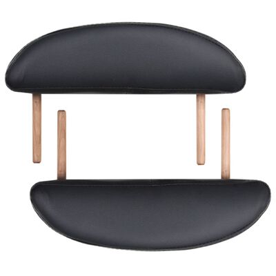 vidaXL Zložljiva masažna miza debeline 4 cm z 2 blazinama ovalna črna