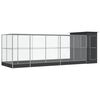 vidaXL Voliera s podalj&scaron;kom srebrna 623x203x216 cm jeklo