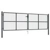 vidaXL Vrtna mrežasta vrata iz pocinkanega jekla 400 x 125 cm siva
