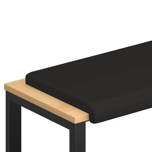vidaXL Blazina za klop Umetno usnje Črna Globina 35 cm