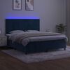 vidaXL Box spring postelja z vzmetnico LED temno modra 180x200cm žamet