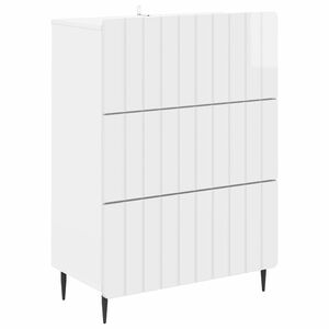 vidaXL Predalna omara Bela visok sijaj 66 x 34,5 x 92 cm
