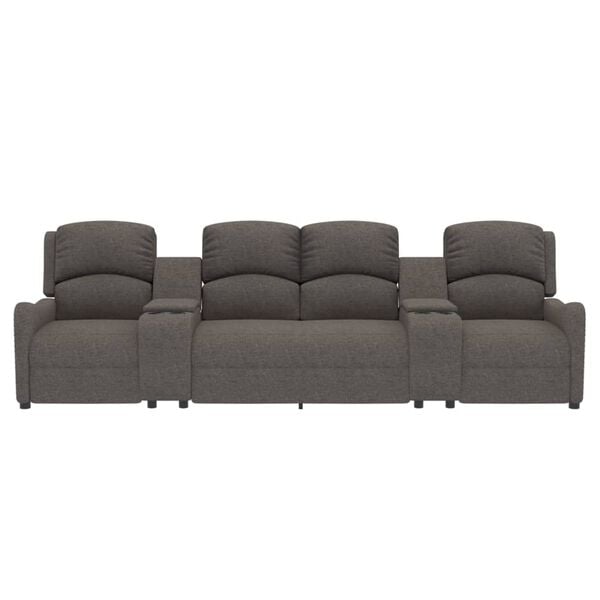 vidaXL Masažni štirised z držali za skodelico svetlo sivo blago