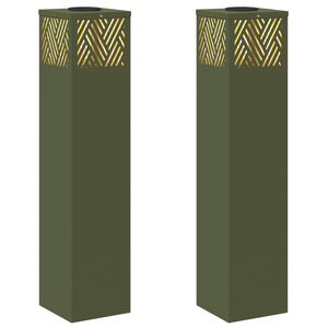vidaXL Solarno LED svetilo za pot 2 kos Toplo bela 18 x 18 x 80 cm