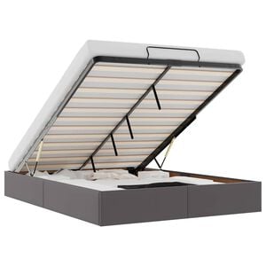 vidaXL Otomanski posteljni okvir brez vzmetnice siv 140x200 cm