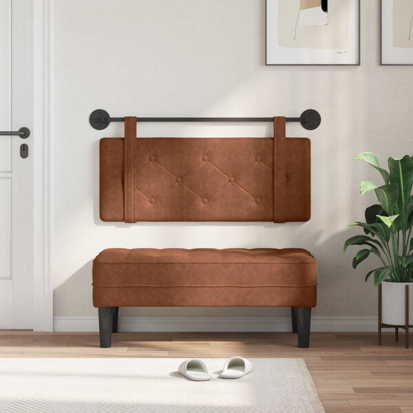 vidaXL Visoki naslon za glavo Rjava 100 cm Antikni PU
