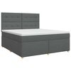 vidaXL Postelja boxspring z vzmetnico Temno siva 140 x 200 cm Blago