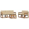 vidaXL Zunanja garnitura za sedenje z blazino 6 pcs Naravna in bež