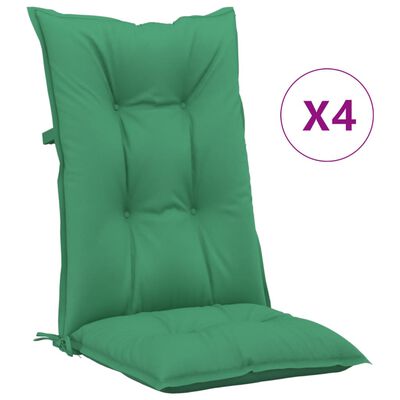 vidaXL Blazine za vrtne stole 4 kosi zelene 120x50x7 cm blago