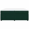 vidaXL Box spring postelja z vzmetnico temno zelena 200x200 cm žamet