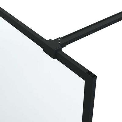 vidaXL Pregrada za tuš črna 115x195 cm motno ESG steklo