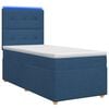 vidaXL Postelja boxspring z vzmetnico Modra 80 x 200 cm Blago