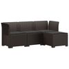 vidaXL 4-sedežna vrtna sofa z blazinami, rattan videz PP Rjava