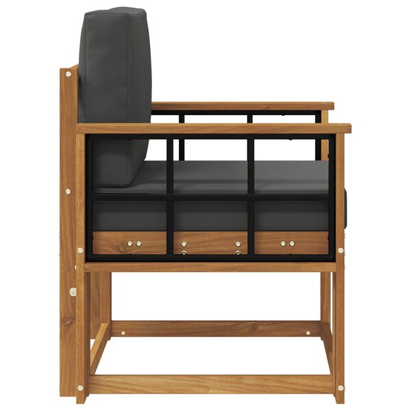 vidaXL Zunanji kavč Masivno akacijevo les in poliester Naravna