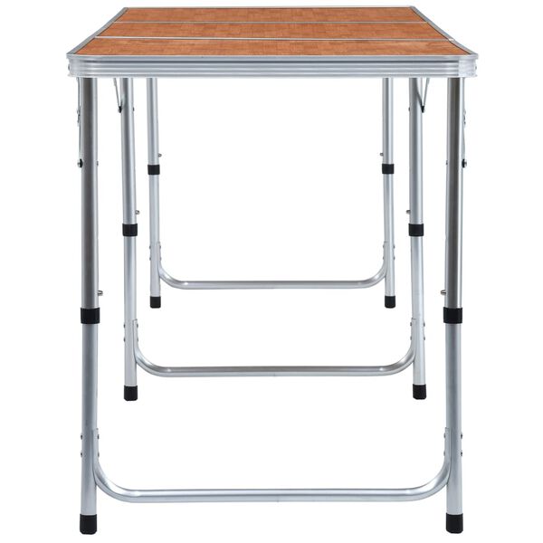 vidaXL Zložljiva miza za kampiranje iz aluminija 180x60 cm