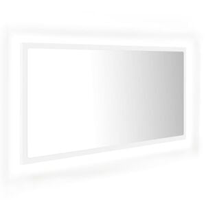 vidaXL LED kopalni&scaron;ko ogledalo belo 90x8,5x37 cm akril