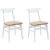 vidaXL Jedilni stoli 2 kos Masivno gumovo les Bela 42 x 47,5 x 81 cm