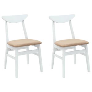 vidaXL Jedilni stoli 2 kos Masivno gumovo les Bela 42 x 47,5 x 81 cm