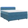 vidaXL Postelja boxspring z vzmetnico Modra 140 x 200 cm Žamet