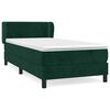 vidaXL Box spring postelja z vzmetnico temno zelena 90x200 cm žamet