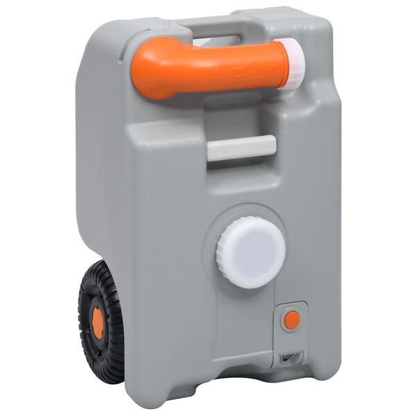 vidaXL Posoda za vodo na kolesih za kampiranje 25 L siva