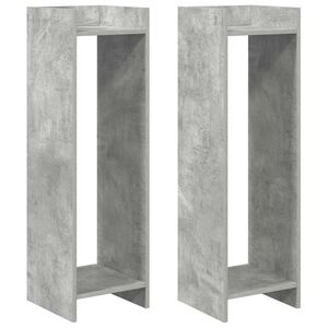 vidaXL Stojalo za rastline s polico Beton Siva 30 x 30 x 100 cm