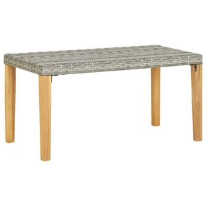 vidaXL Vrtna klop 120 cm siv poli ratan in trden akacijev les