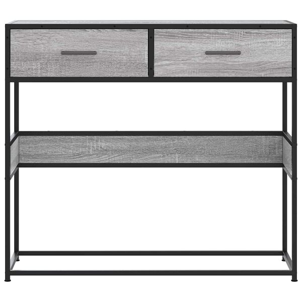 vidaXL Konzolna mizica siva sonoma 90x35x80 cm inženirski les