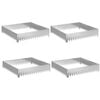 vidaXL Robovi trave 4 kos 100 x 100 x 20 cm Jeklo Srebrna