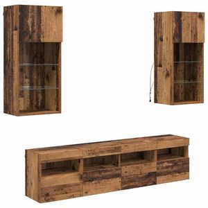 vidaXL TV stenske enote z LED 5 pcs Star les 40,5 x 30 x 90 cm