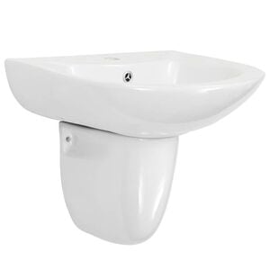 vidaXL Bazen Bela 52 x 45 x 49 cm Glazirana keramika